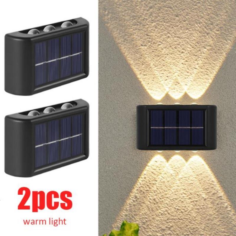 6 LED Solar Wall Lamp Outdoor Waterproof Balcony Wall Lights for Courtyard Street Landscape Garden Decor Lamp Solar Outdoor Wall Lamp