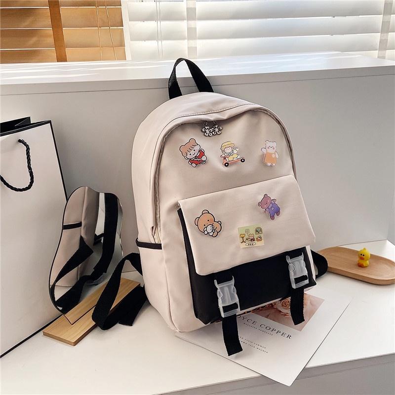 IELGY Backpack Schoolbag Japanese universal Korean ins style version blue cute Harajuku ulzzang