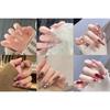 Nail Tips Popular Japanese Style NIUANIUA Fashion Nail Art Cute Long Nail Tips Nail Set with Nail File Bridal Nails Glossy Gradient 6-Pack (144