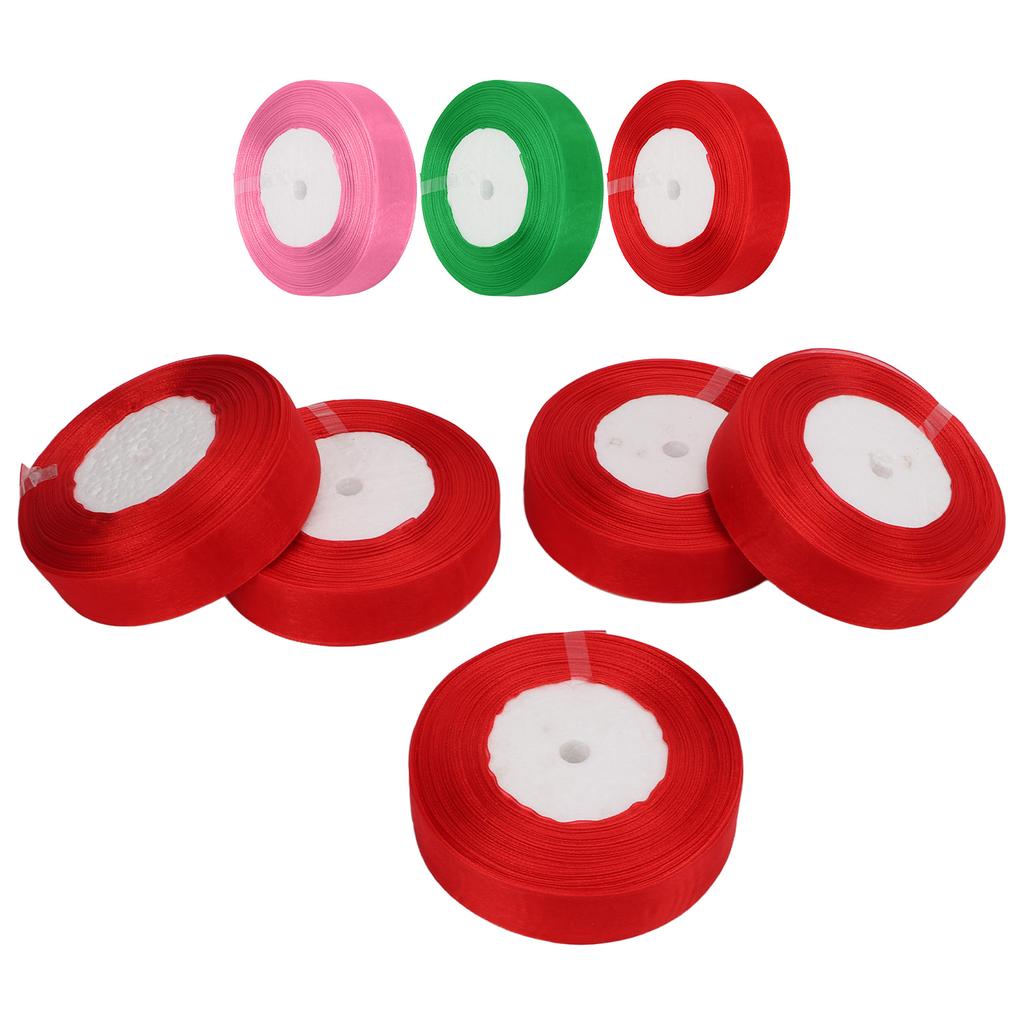 5 Rolls 245 Yards Total Gift Glitter Ribbon 2.5cm Width Polyester Metallic Glitter Ribbon Gift Ribbo