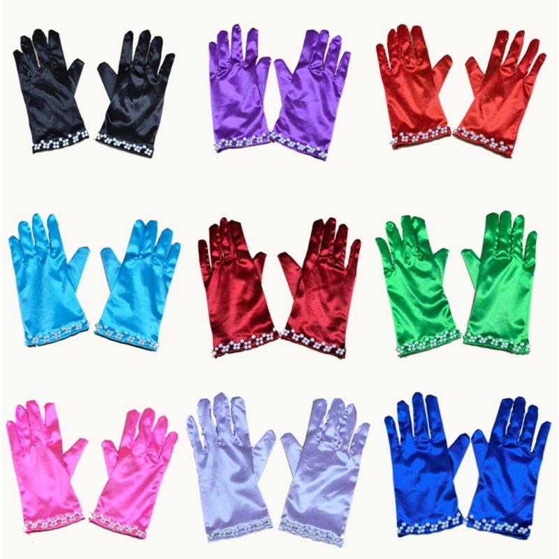 Short Gloves with Beaded Cuffs Bachelorette Party Stage Performances Handwear