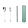 3pcs Cutlery Set Stainless Steel Spoon Fork Chopsticks With Storage Box Camping Tourism Tableware Portable Outdoor Equipment TMZ