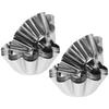 6 Pcs Non Stick Flower Tart Mold Chrysanthemum Baking Pan Carbon Steel Egg Tart Cups Muffin Dish Cooking Bakeware Silver Kitchen