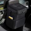 Large Capacity Trash Bin Car Trash Can with Lid Storage Pockets Auto Rear Seat Garbage Can Organizer Vehicle Storage Tool