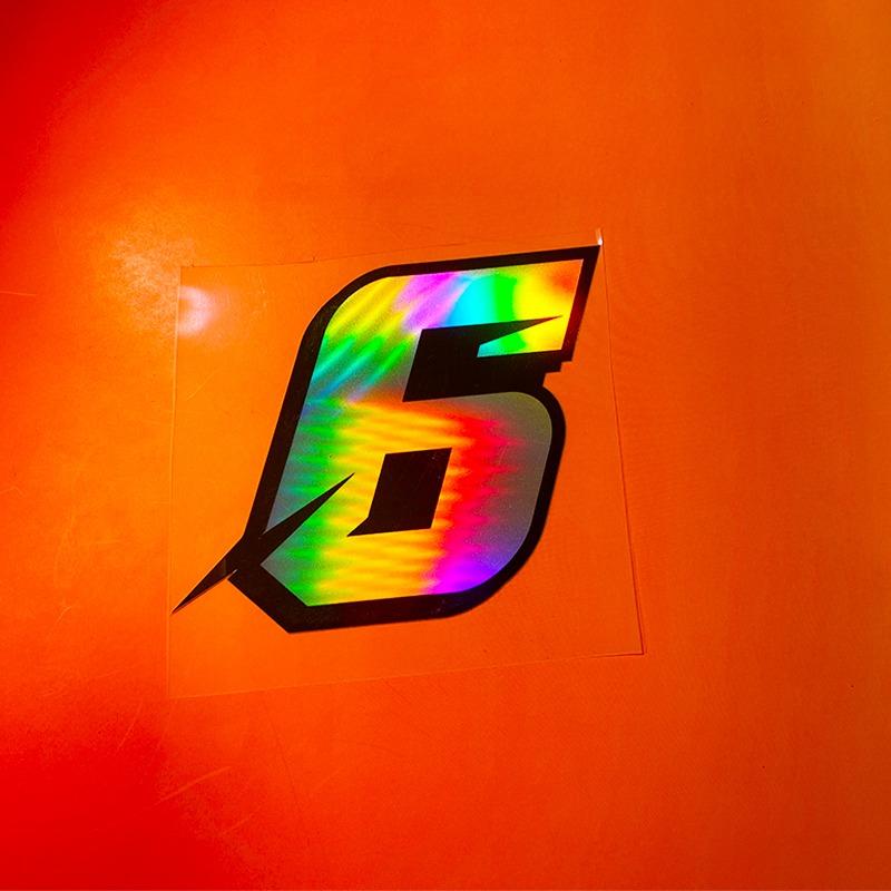1PC Reflective Laser Arabic Numbers Motorcycle Stickers DIY Scooter Body Front Fairing for BMW KTM YAMAHA Kawasaki Suzuki Honda