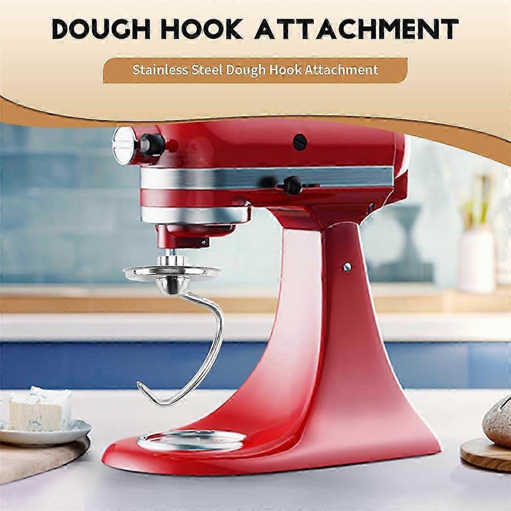 Stainless Steel Dough Hook for KitchenAid 4.5-5QT Tilt Head Mixer - Replacement Attachment
