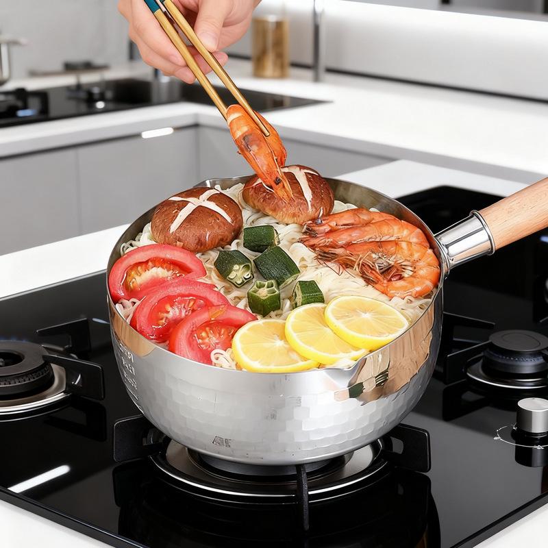 Нержавеющая сталь Антипригарный Ковш Юкихира для молока и супа для детского питания и рамена 18cm