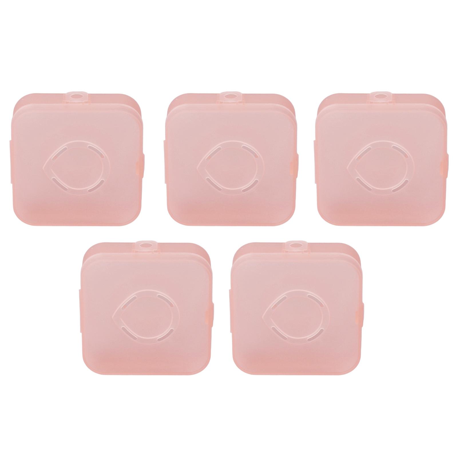 

5 шт. прозрачный розовый чехол для хранения пуховки для макияжа портативный пылезащитный дышащий контейнер для пуховки для пудры