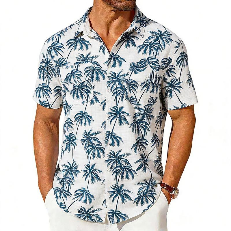 Men's Hawaiian Print Short Sleeve Casual Shirt.