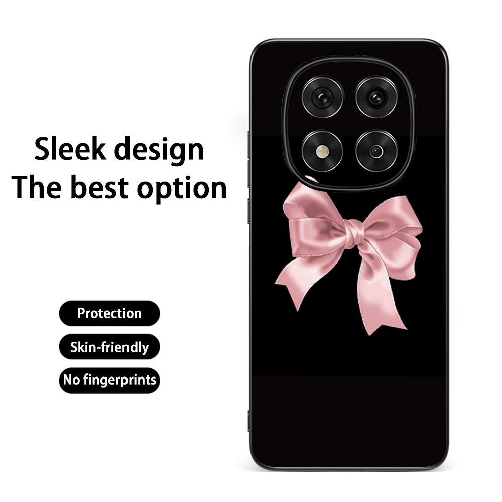 Bow Cute Pink Design Ins Girl Phone Case For Redmi Note 14 13 12 11 Pro Plus S 5G 14C A3 Soft Black Phone Cover