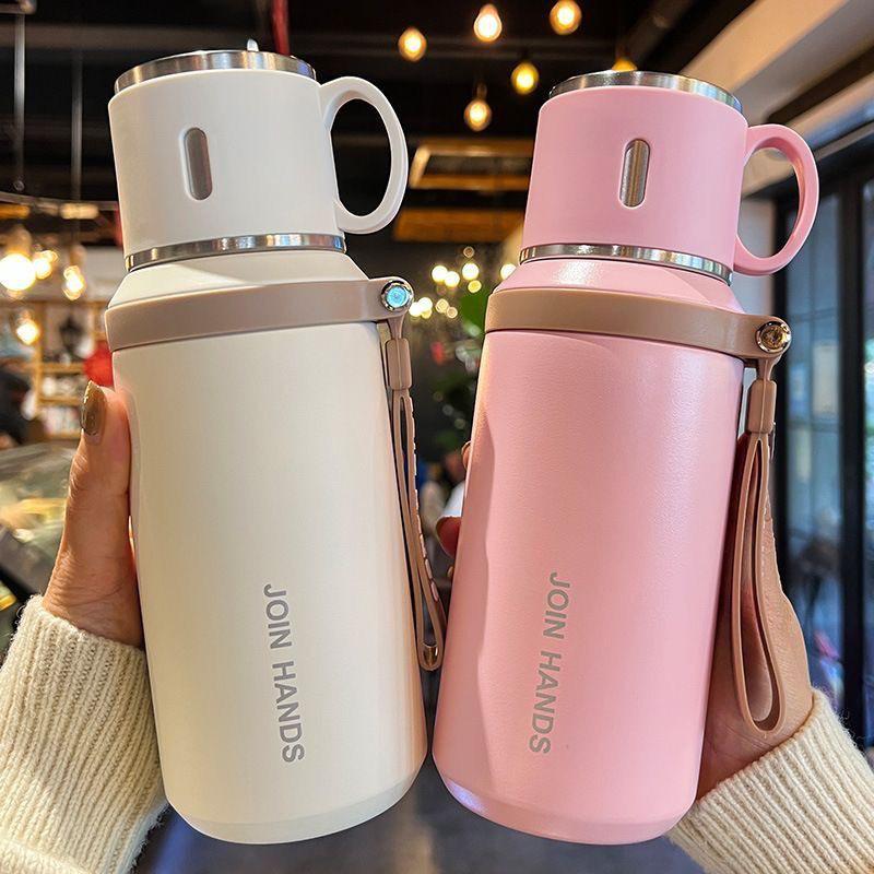 Premium 316 Stainless Steel Thermal Mug with Tea Separation, Large Capacity & Portable Handle