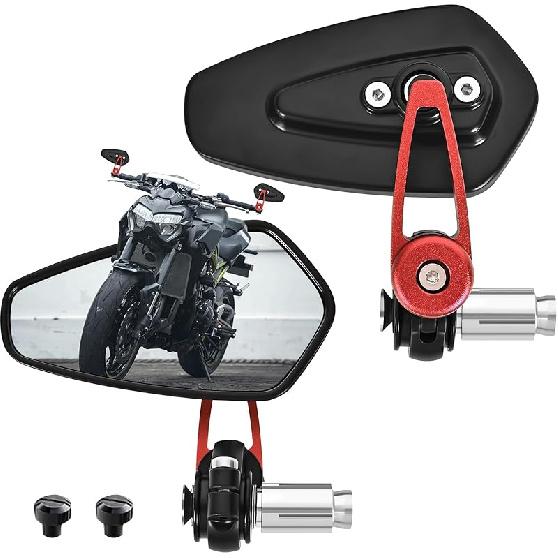 Motorcycle Mirrors For Handlebars, 7/8" Bar End Mirrors Include Mirror Plugs Compatible With Honda Grom MSX125 Z650 Z125 Pro Z750 Z800 MT-07 MT-03