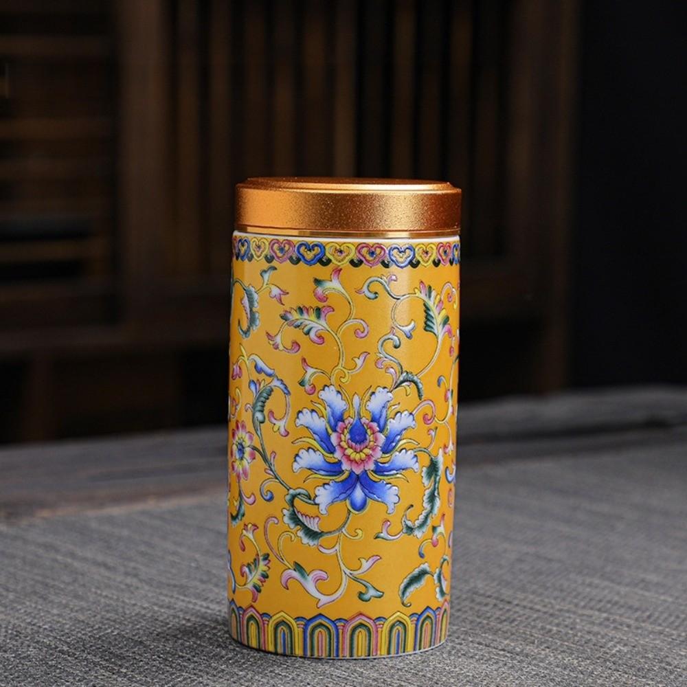 Chinesische Stil Leere Teedose Keramik Vorratsglas Versiegeltes Glas Teedose Teeblätter Verpackung