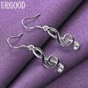 925 Sterling Silver Tone Pendant Earrings Fashion Jewelry