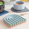 Rainbow Silicone Pot Mat Heat Resistant Trivet for Hot Dishes Non-Slip Table Placemat for Kitchen Home Bar Outdoor Use