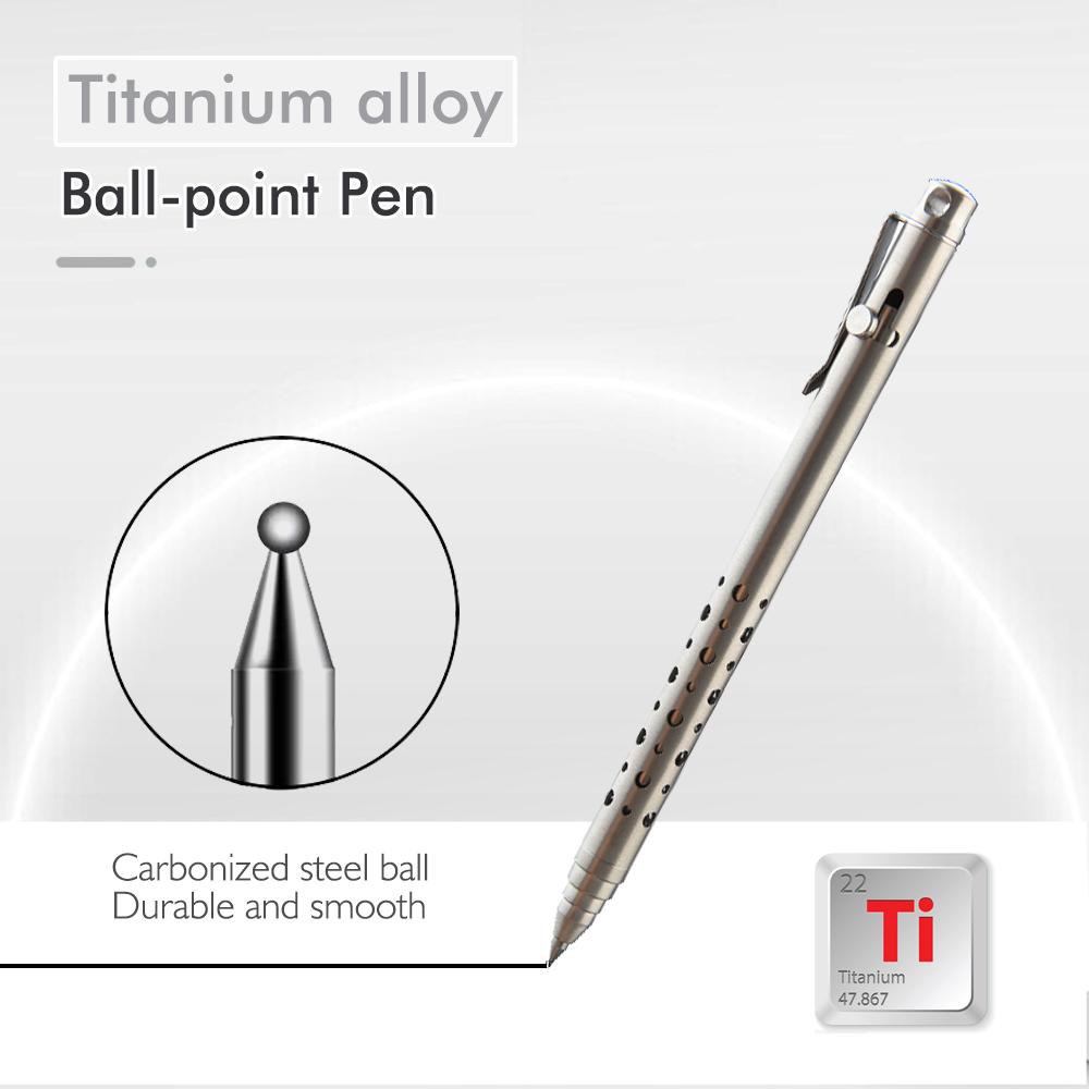 Mini Titanium Alloy Bolt Pen Portable Business Signing Pen Portable Travel Metal Neutral Ballpoint Pen Office Stationery nero