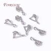 Jewelry Clamp Pinch Clip Bail Hooks Accessories 18K Gold Plated Brass Flowers Charm Pendants Connector For DIY Earrings Making