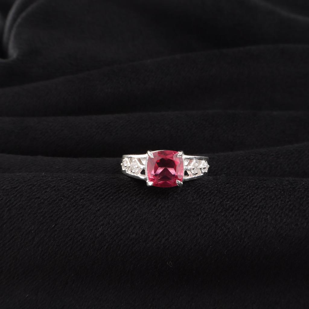 Pink Tourmaline Gemstone 925 Sterling Silver Women Jewelry Designer Ring For Anniversary Gift CZR-15-2