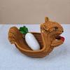 PP Squirrel Shaped Storage Basket Handwoven Imitation Rattan Storage Basket  Home Storage
