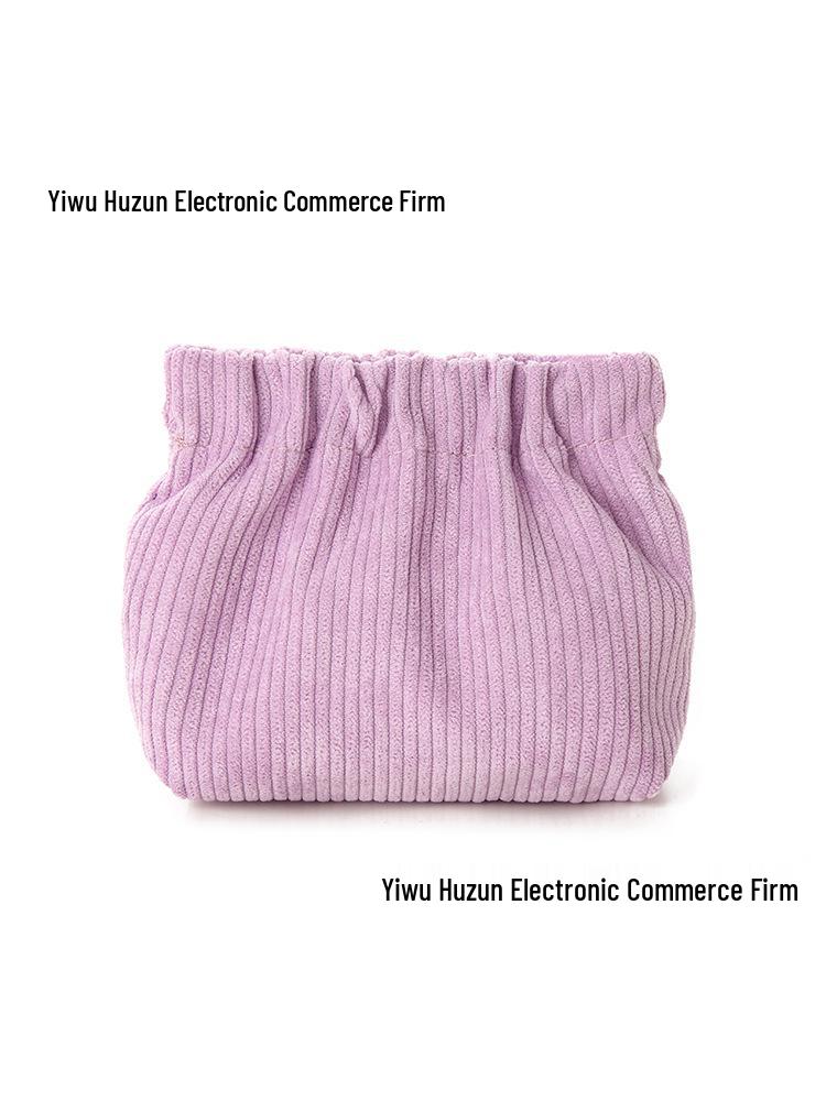 

Corduroy Snap Closure Makeup & Jewelry Pouch 13*5*12cm фиолетовый