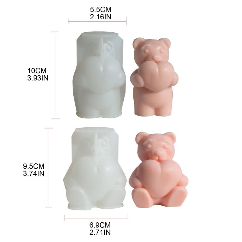 3D Bear Shaped Candle Silicone Mold for DIY Hand-made Candle Ornaments Mould Handicrafts Making Tool Baking Mold