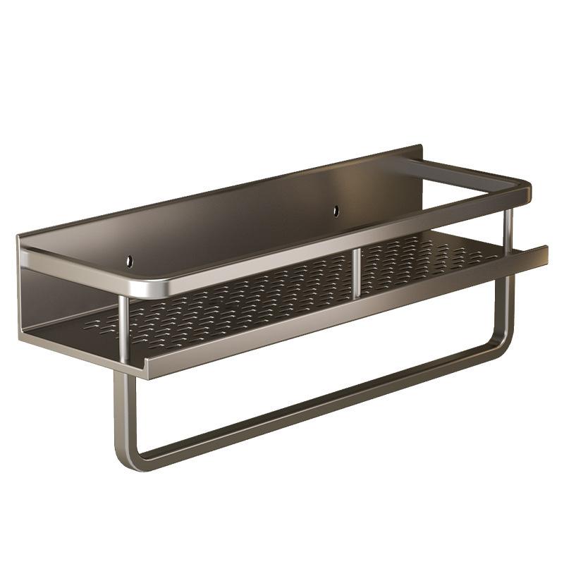 Bathroom Space Aluminum Storage Shelf Rack with Hook