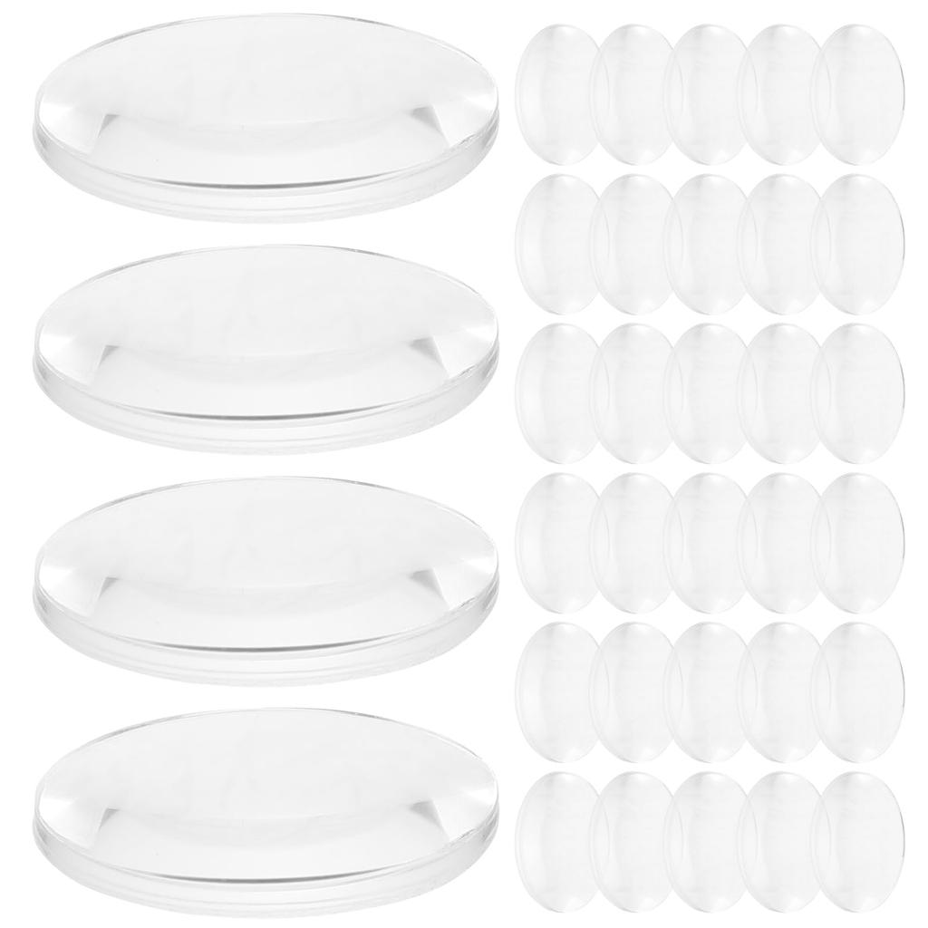 iplusmile 60pcs Double Convex Lenses, 25mm Diameter, Clear Acrylic Spherical Optical Lenses with Ground Edges for Physics Labs and Classrooms