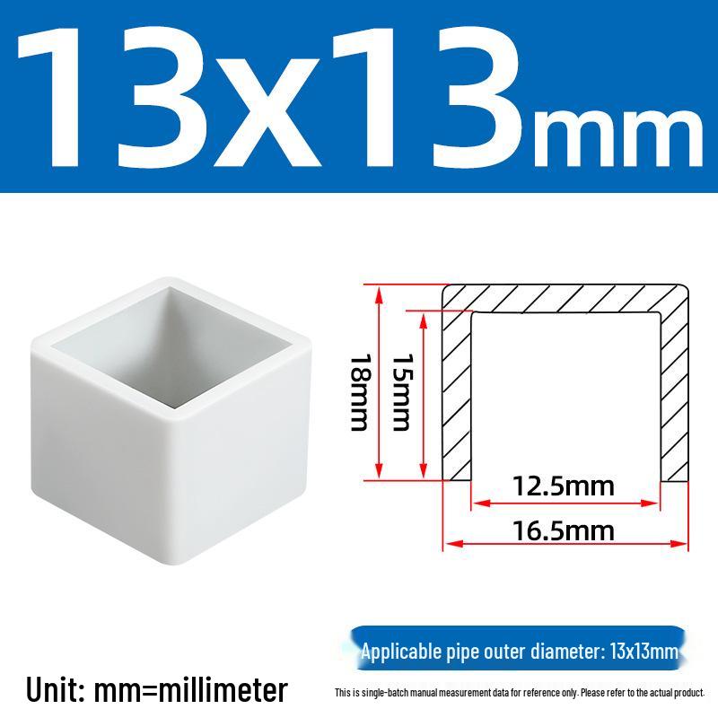 Silicone Anti-slip Chair Leg Cap - Heat Resistant, Square Rubber Sleeve for Steel Pipe with Protective Electroplated Finish