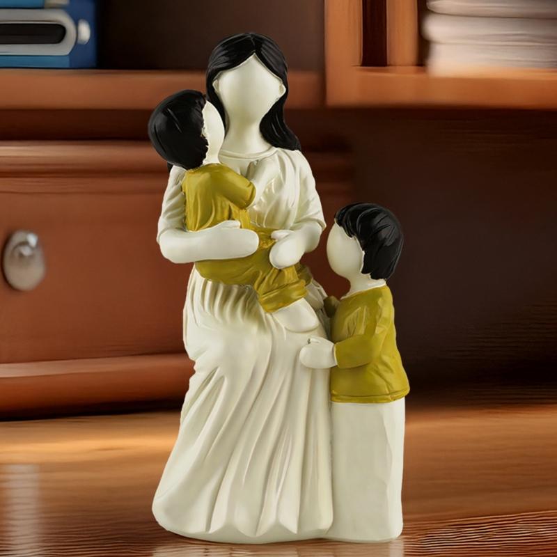 Gift for Mom from Daughter,Resins Family Statues Mom Huggings Child Figurines Ornament for Bedroom Living Room Decors