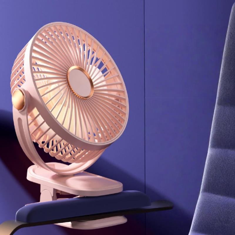 1 Set 720 Degree Rotating Hanging Clip Fan Night Light Air Cooler Usb Rechargeable Electric Fan Outdoor Camping Small Fans Ventilador