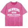 Indiana Hawkins 1983 Prints Washed T-Shirts Mens Cotton Short Sleeve Tops Basic O-Neck Oversized T Shirt Clothes