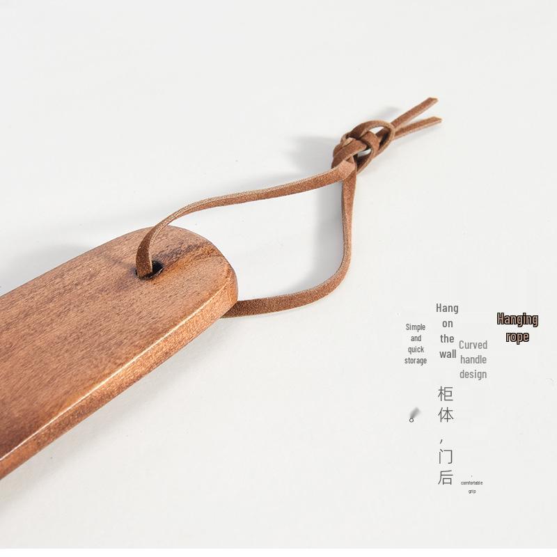 Walnut Solid Wood Long Handle Shoehorn - Shoe Lifter & Puller