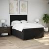 Exclusive House - Slatted Bed Base with Mattress Black 140x190 Cm Fabric