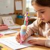 Journaling Pens with Multiple Colors 4Pcs 6-in-1 Multicolor Retractable Ballpoint Cute Unicorn Topper, Smooth Writing Gel Rainbow for School