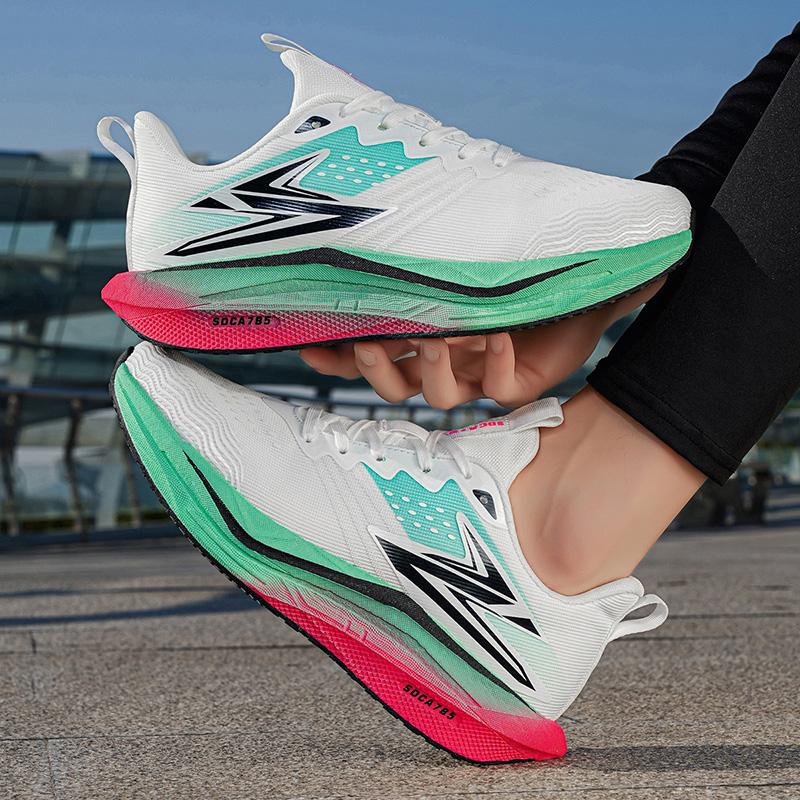 Men Sports Speciality Marathon Running Shoes Carbon Board Breathable Lightweight Women's Comfortable Athletic Nonskid Cushion Stability Sneakers