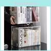 Transparente Kunststoff-Buchaufbewahrungsbox mit Deckel für CD-Magazin-Desktop-Organizer