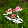 Cute Red Mushroom Design Open Adjustable Ring Mushroom Rings Birthday Christmas Gift Anniversary Women Party Jewelry Gifts