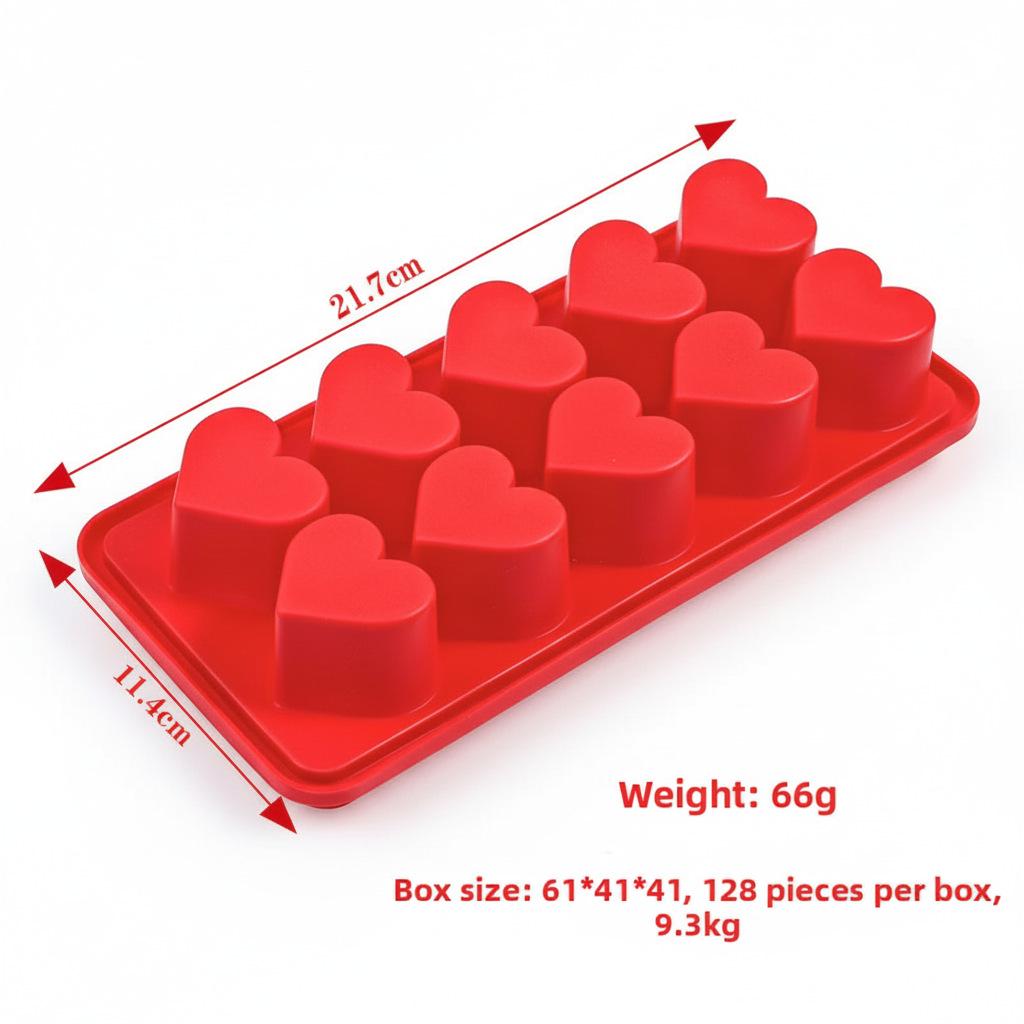 Heart-Shaped Silicone Mold for Valentine s Day - 10 Cavity Cake & Chocolate Baking Mold Green Heart 10 Cavities