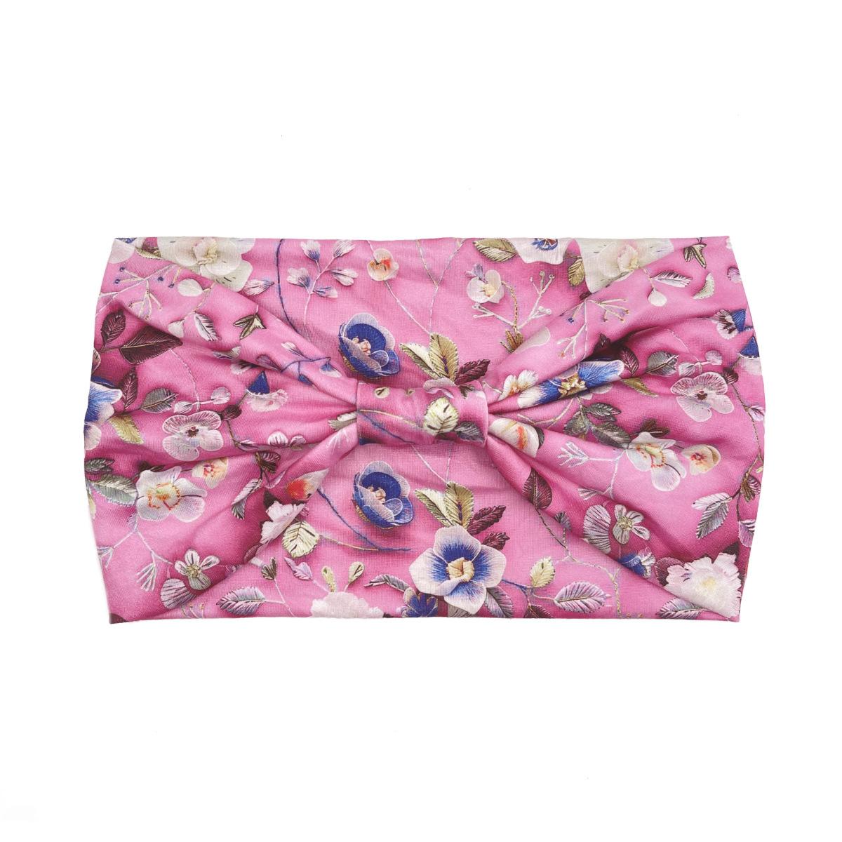 Knot Sports Headband Wide Edge Elastic Pattern Printed Yoga Running Sweat Absorbing Breathable Headband розовый