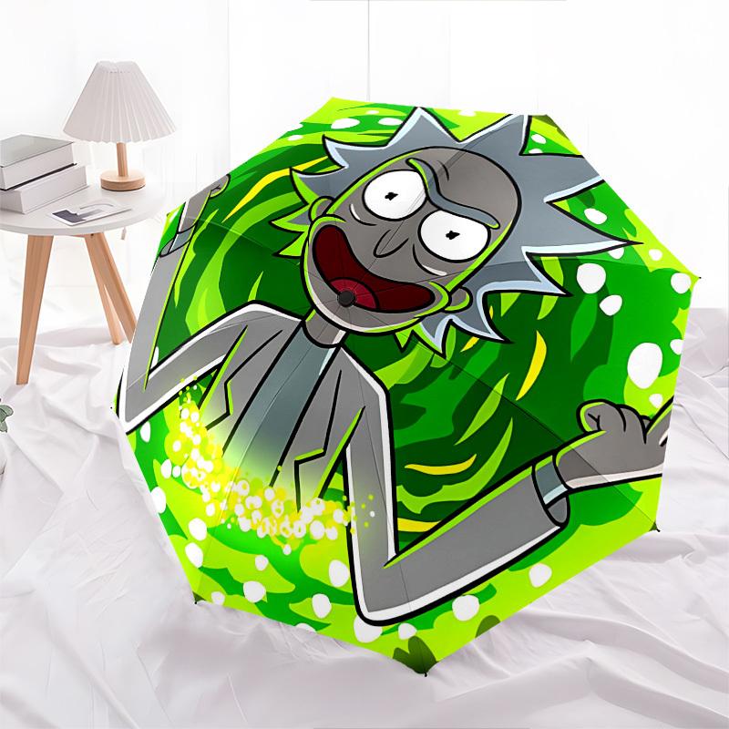 Rick Sanchez,Portal Automatic Folding Umbrella Compact 8 Rib Design,Unique Style,Suitable for Everyday Outdoor Use,Perfect Gift for Fr