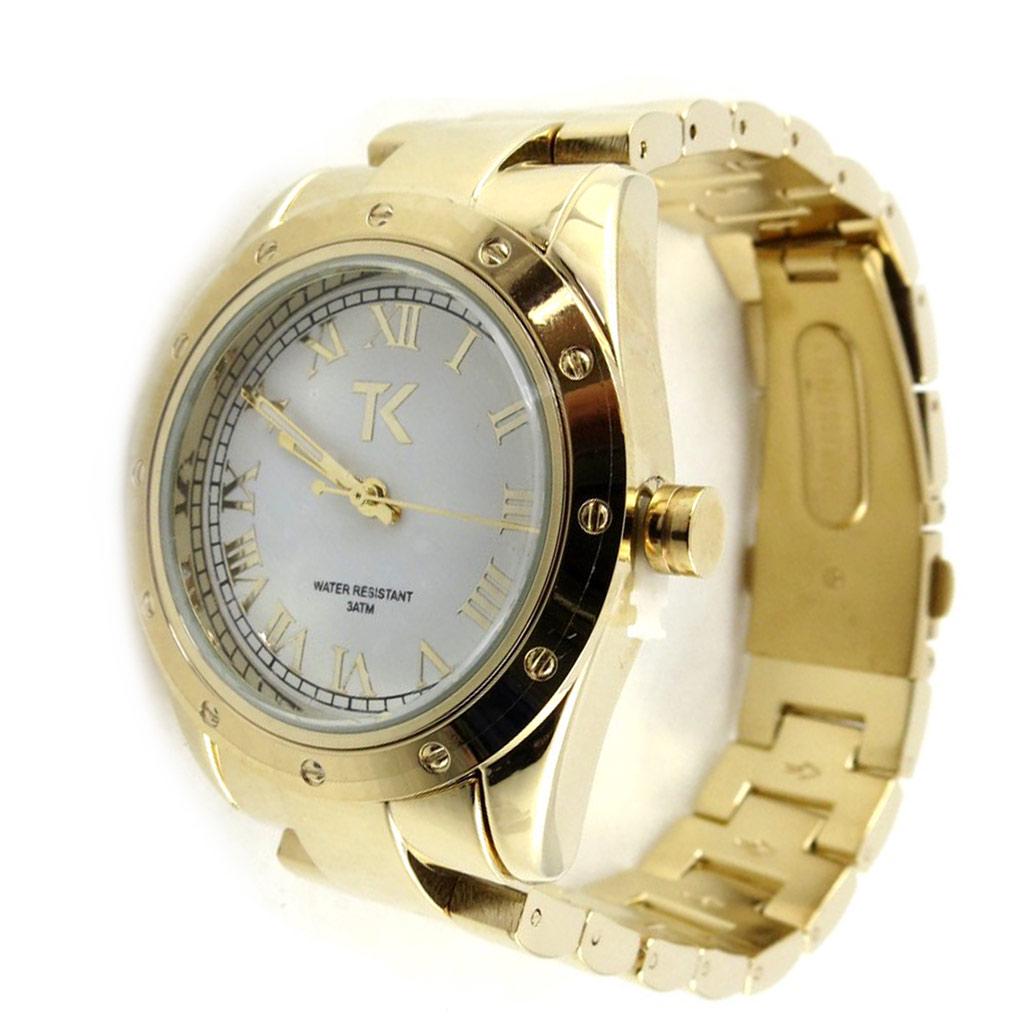 Les Trésors De Lily [N2444] - Montre femme 'Trendy' blanc doré