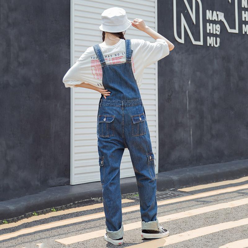 Overoles de mezclilla para mujer, pantalones cargo con múltiples