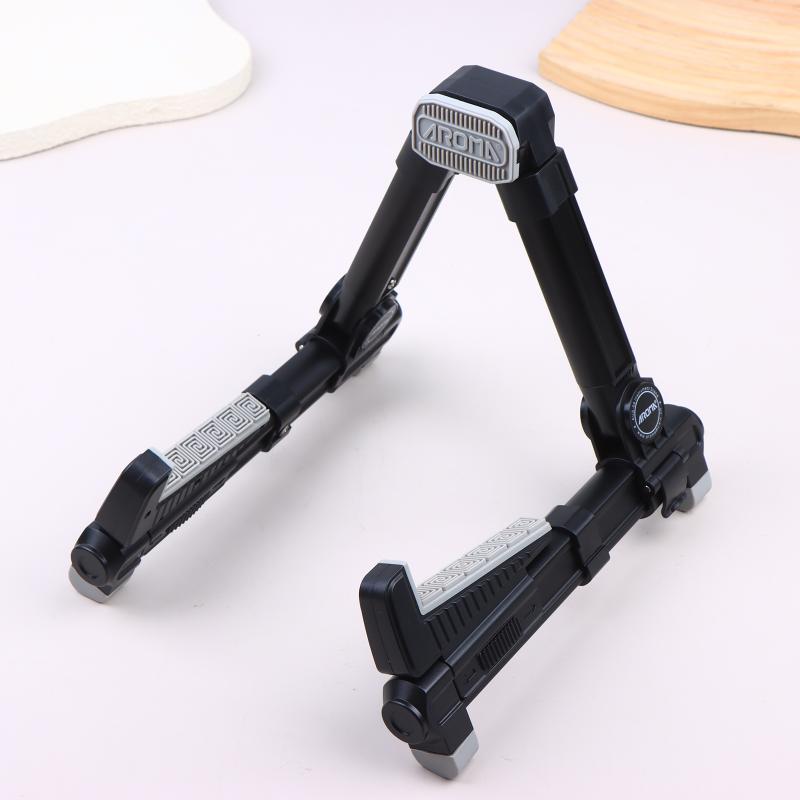 

Foldable Aluminum Guitar Stand Adjustable Floor Stand For All Types Of Guitars Bass Ukulele Violin Banjo Easy To Carry Sturdy чёрный
