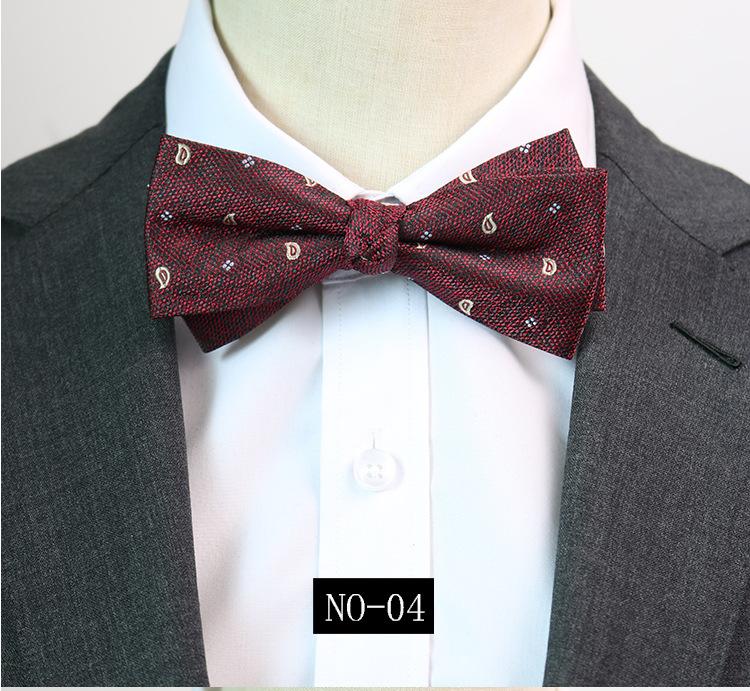Pattern Bow Tie Men'S Banquet Business Wedding Groom Best Man Gentleman'S Dress Studio Burgundy Navy Bow