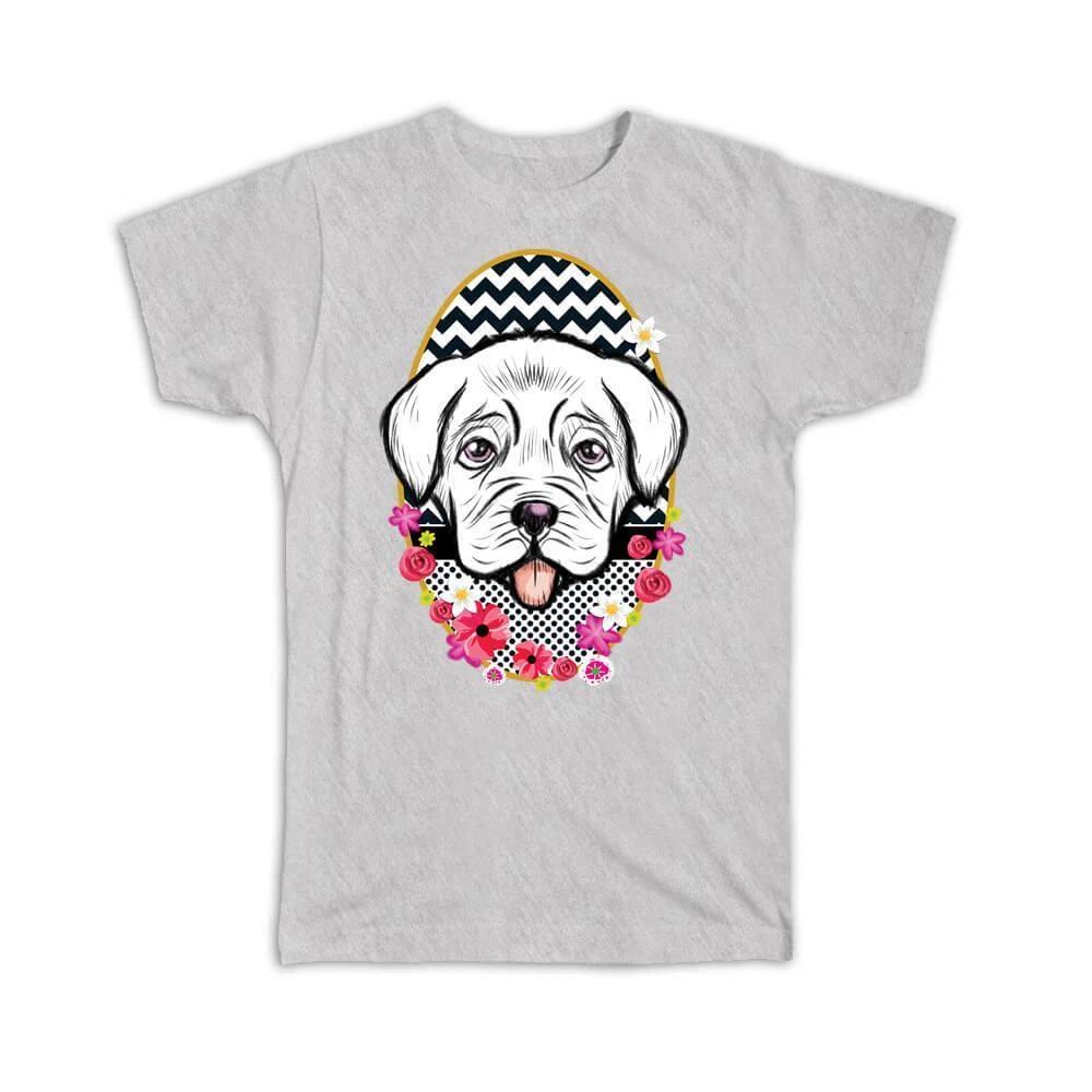 

Gift T-Shirt : Labrador Cartoon Dog Chevron Polka Dots Floral Flowers Watercolor 3XL