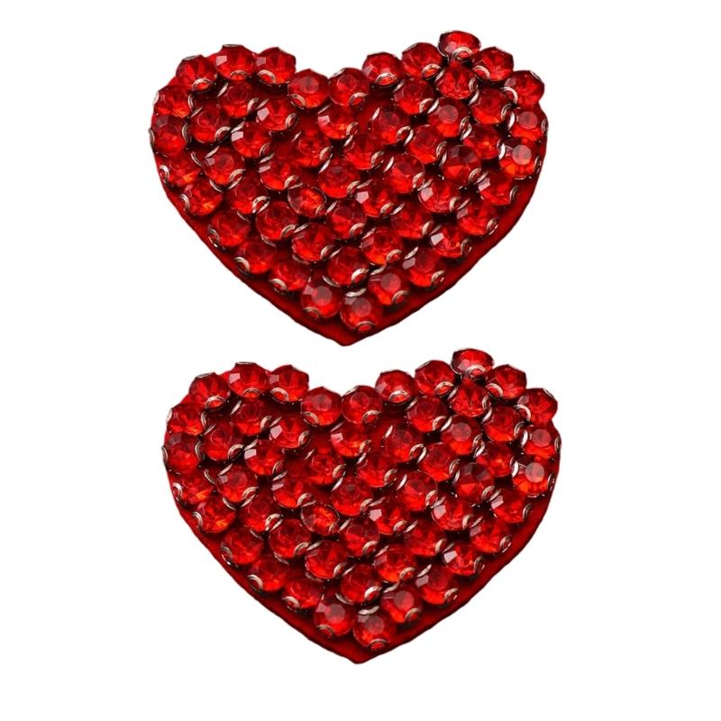 Glittering Rhinestones Heart Decoration For Fabric Improvement On Hats Bags And DIY Ideas