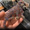 SKEDS Grande Taille Personnalité Hommes Broches Vintage Strass Léopard Broche Animal Dominant Corsage Accessoires Vestimentaires Badges