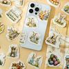 50pcs Easter Bunny Egg Stickers, Cute Cartoon Bunny Decals for Scrapbooking, Easter Cup, Notebook, Luggage Decorations, Holiday