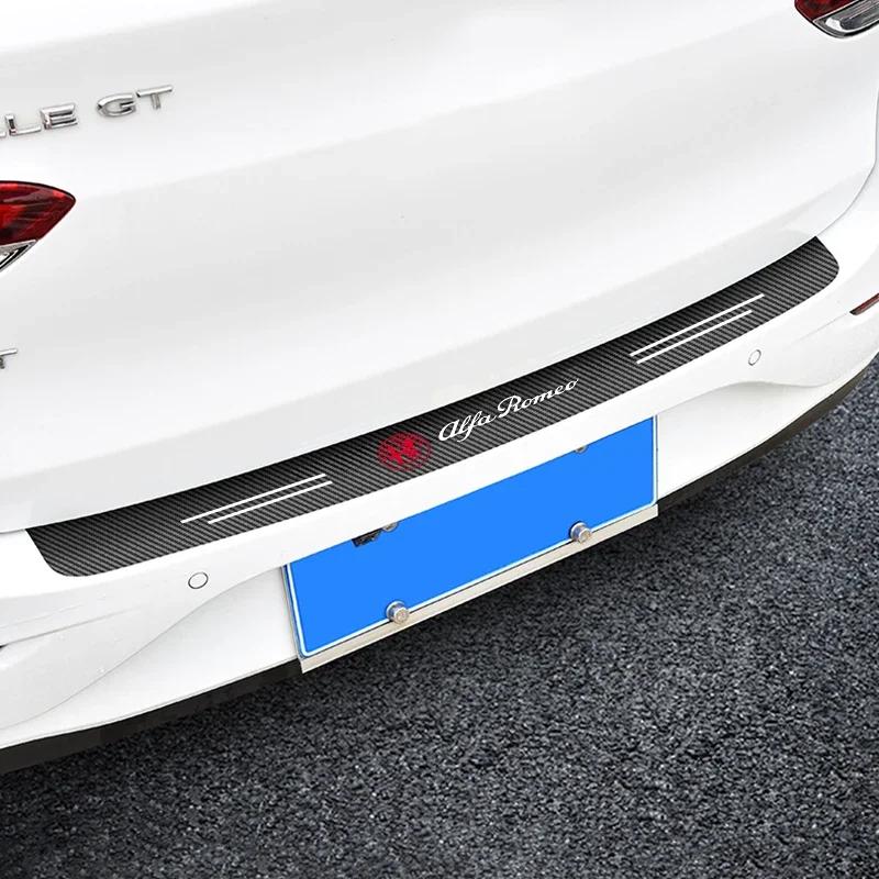 For Alfa Romeo 2026 Hot Sticker Auto Rear Trunk Protector Carbon Fiber Car Door Sill Sticker For Alfa Romeo Giulia Stelvio Giuli
