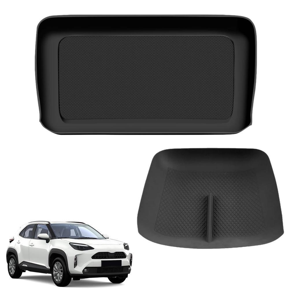 Console Tray for Toyota Yaris Cross Silicone Panel Screen Car Interior Easy Black (10 Series), Pad, Mat, Cover, Eco-Friendly Material, Non-Slip,